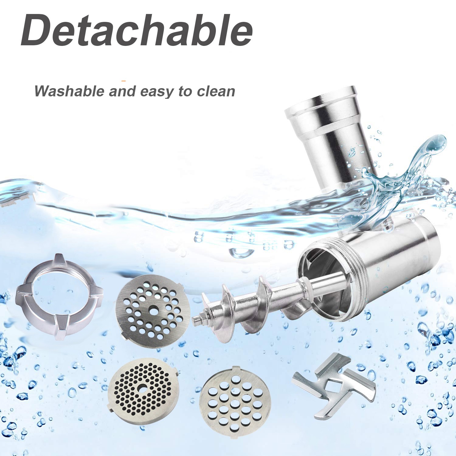 Meat Grinder Electric Heavy Duty Stainless Steel Meat Mincer &3 Grinding Plates