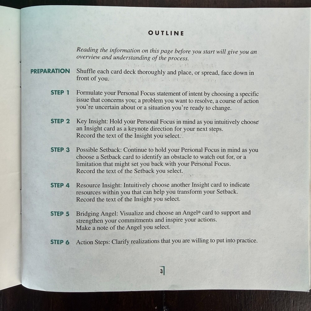 Intuitive Solutions Card Guidebook Insight Angel Setback Deck Inspired Action