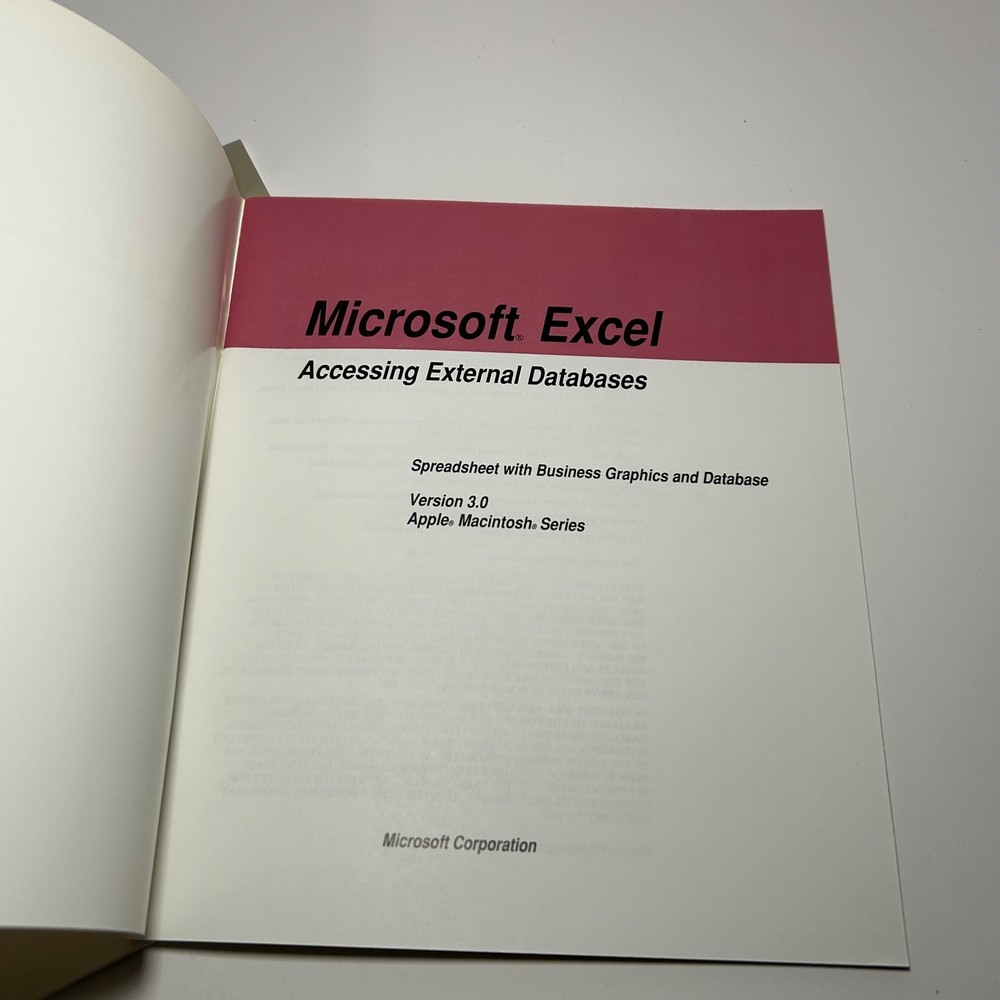 Microsoft Excel Upgrading to 3.0 & Database Access User's Guide