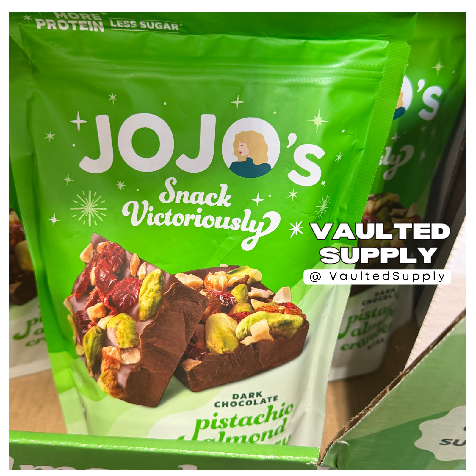 JOJO’s Dark Chocolate Pistachio Almond Cranberry Bites 2 Pack 14.4 oz Gluten Fre