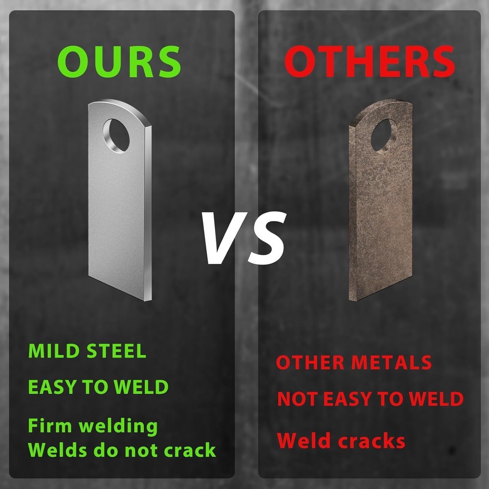 Weld on Tabs, Steel Basic Weld Tab, Universal Weld on Light Tabs Flat Bottom Mou