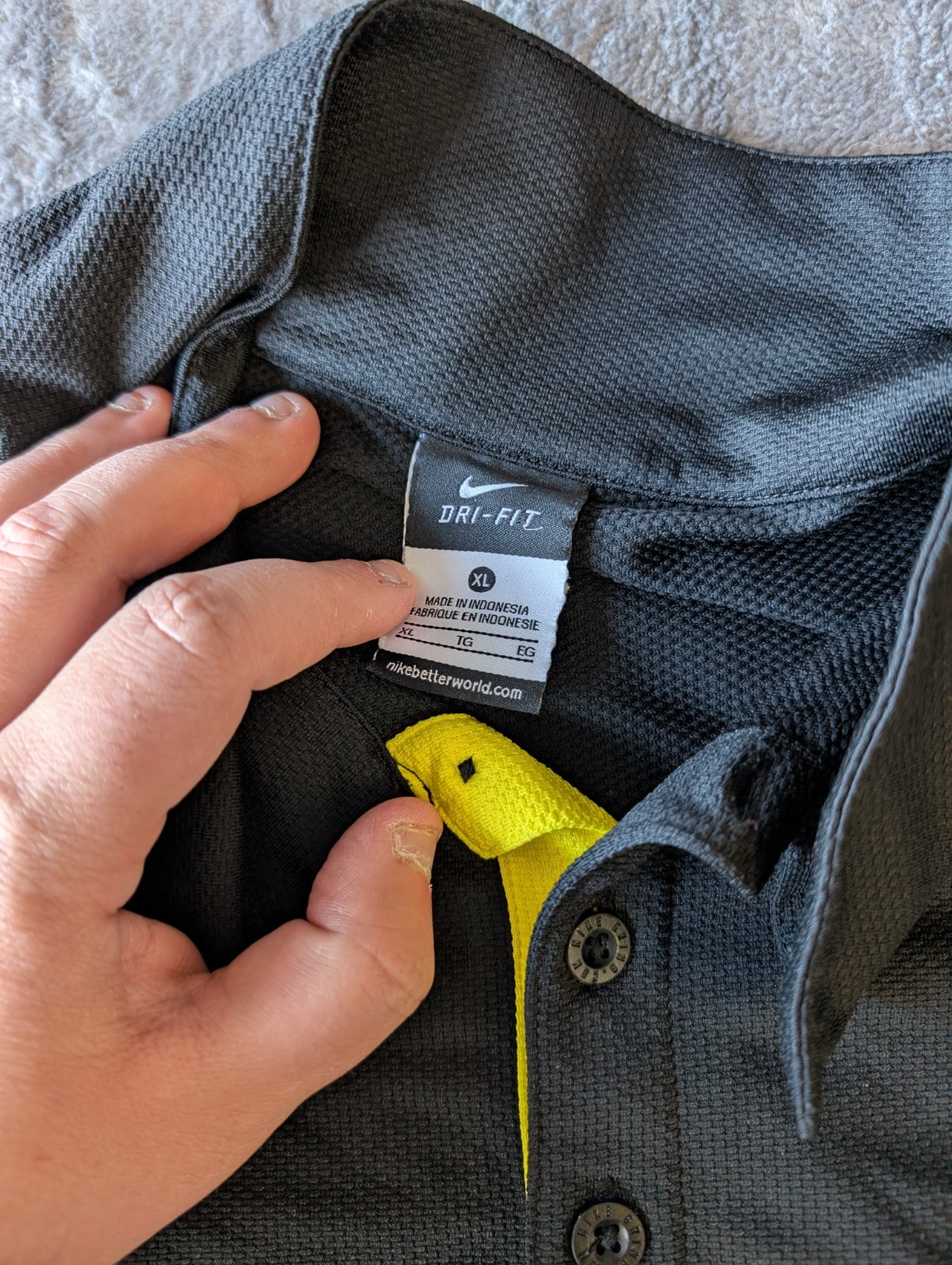 Nike Golf Oregon Ducks Dri-FIT Polo Shirt Mens XL Swoosh Black Yellow