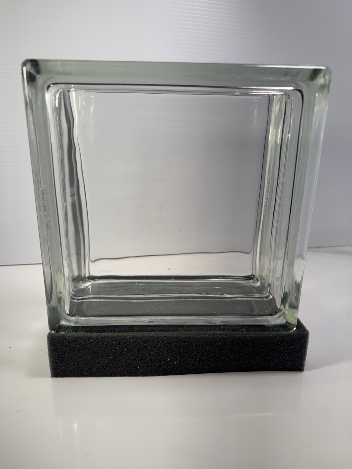 Vintage Glass Block 7.75 X7.75 X3.8 Very Thick and Heavy Made In Germany