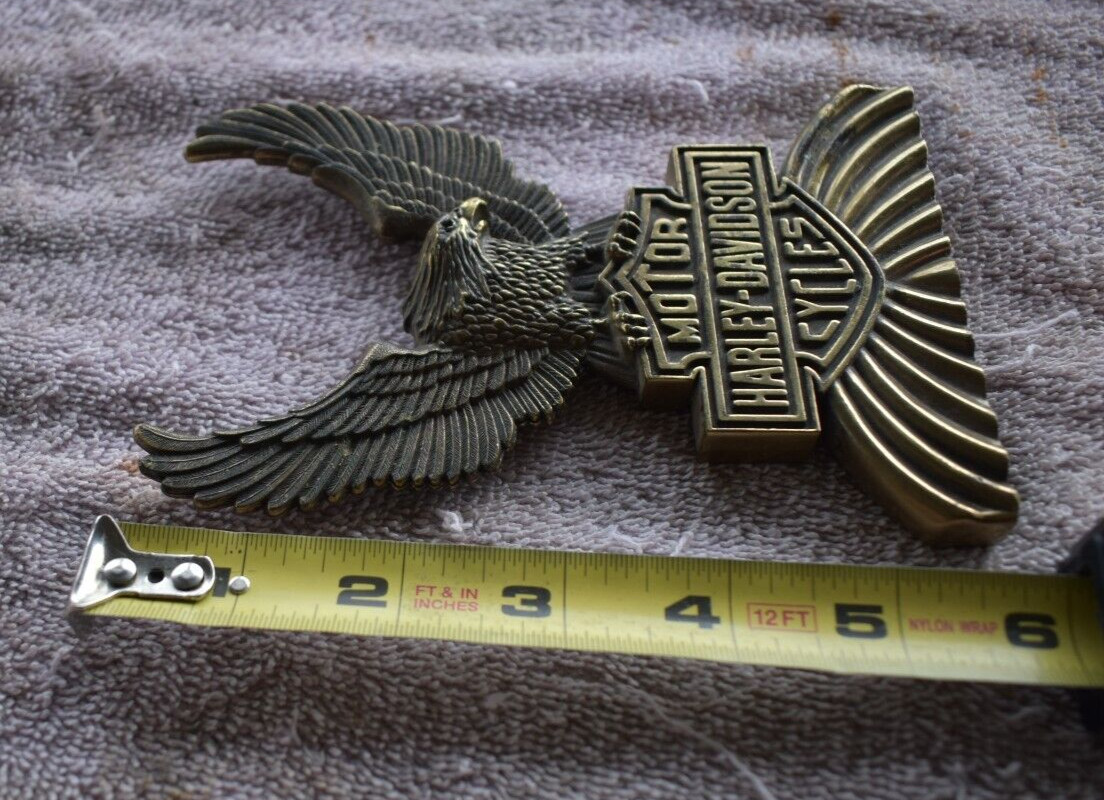Vintage Harley-Davidson FXR 1970-80s Eagle Bar & Shield Sissy Bar Emblem Mount#2