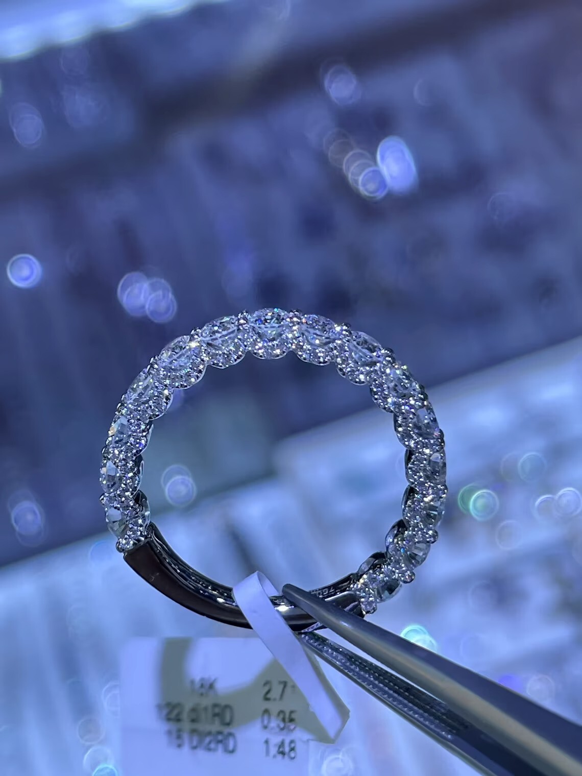 2.00 Ct Round Diamond Lab Created Eternity Wedding Band 14K White Gold Plated