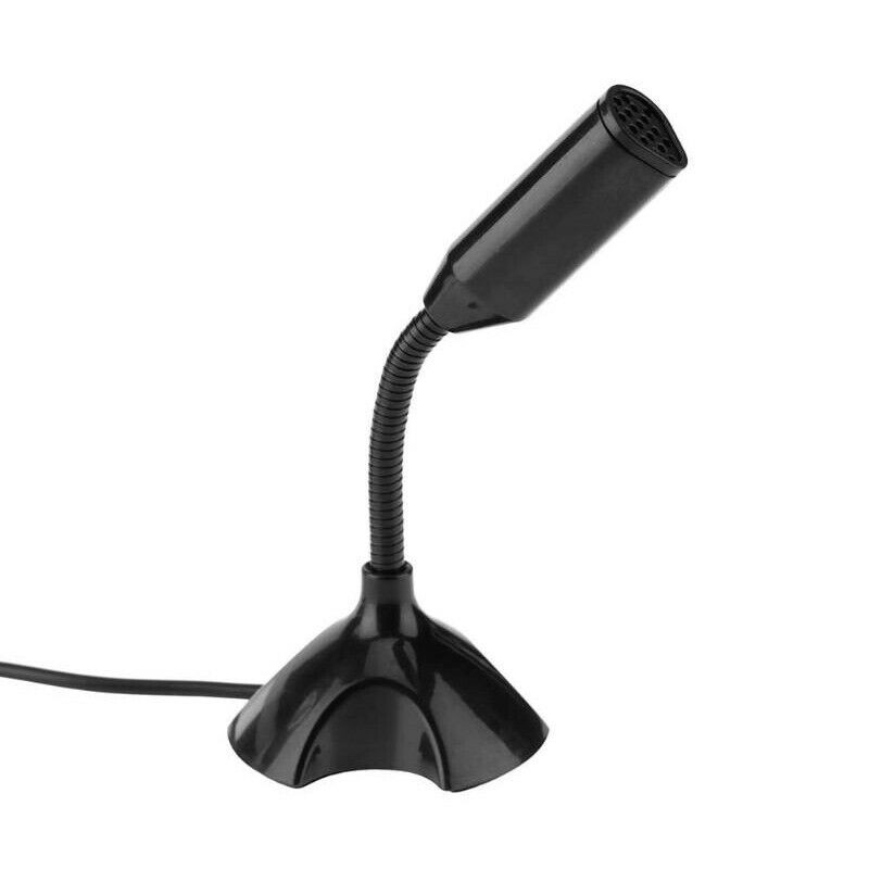 Black USB Mini Desktop Speech Microphone Stand for PC Laptop Computer Notebook B