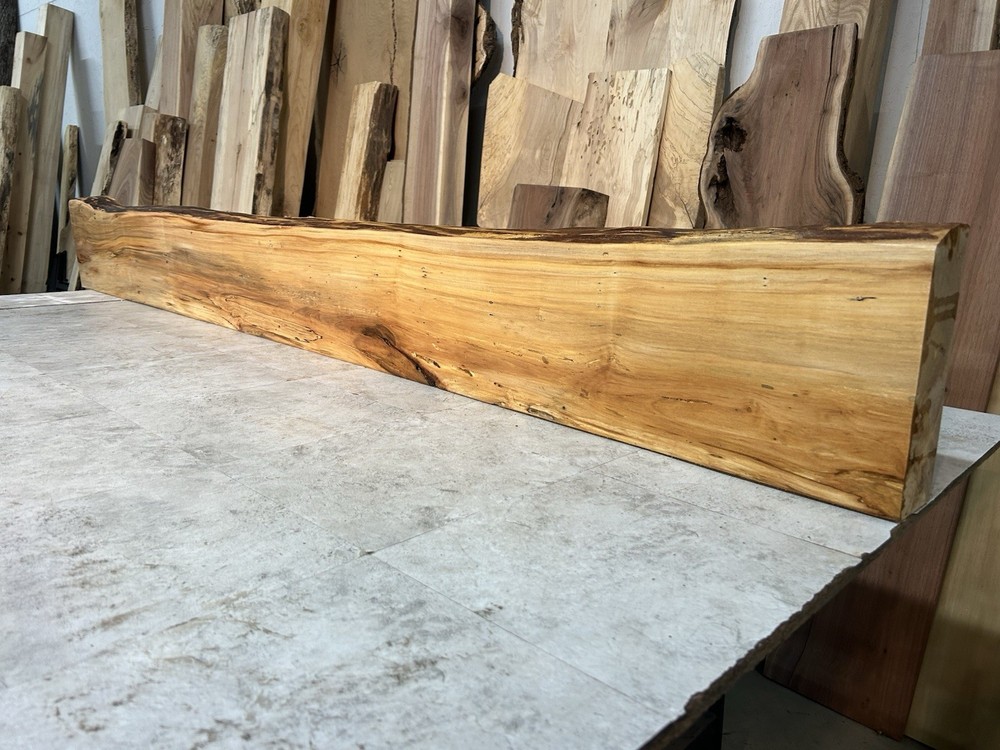 Figured Maple Mantel/Fireplace Mantel Beam/Solid Wood/Live Edge Maple Shelf