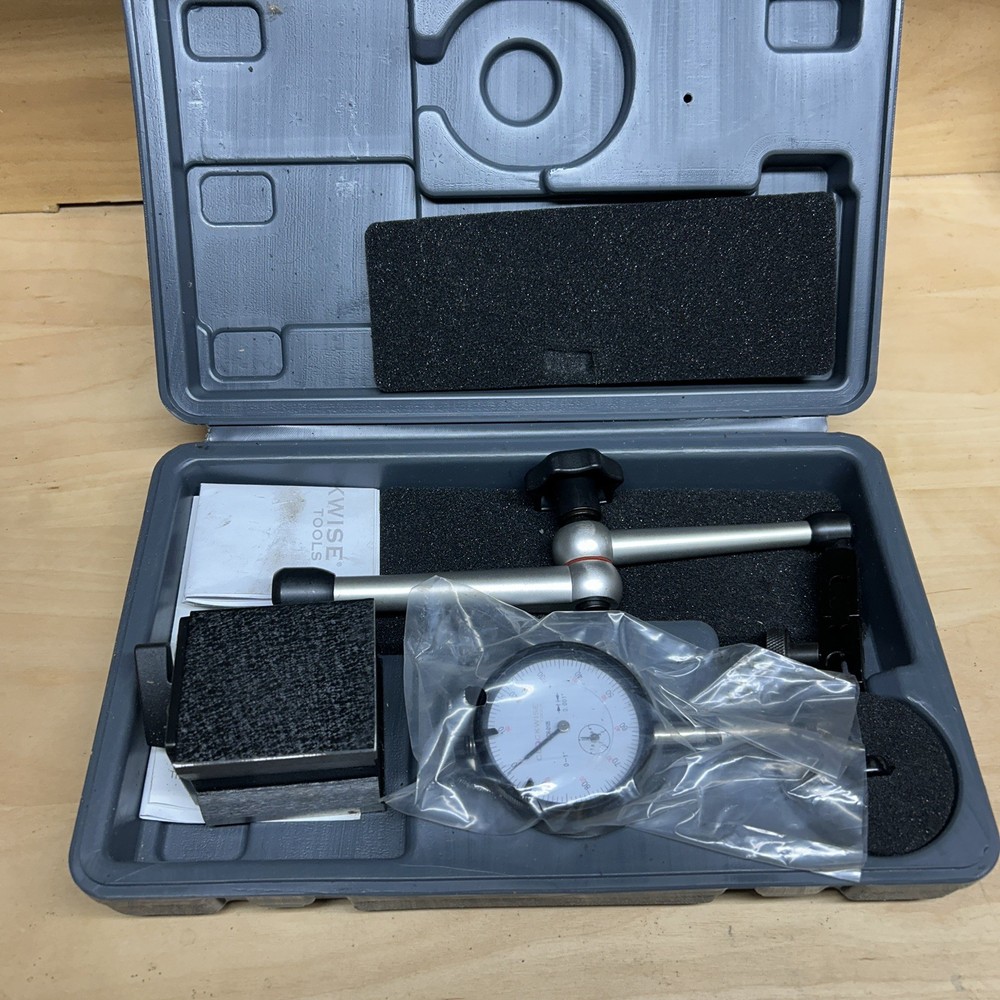 Clockwise Tools DIMR-0105 Dial Indicator Gage Gauge and Magnetic Base with case