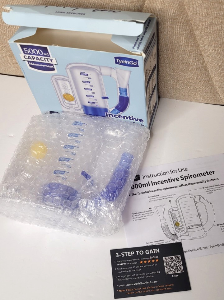 Breathing Exercise Device for Lungs Deep Breathing, Incentive Spirometer 5000ml