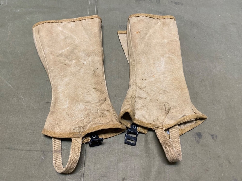 ORIGINAL WWII US USMC MARINE P1941 COMBAT FIELD LEGGINGS-SIZE 4, NAMED