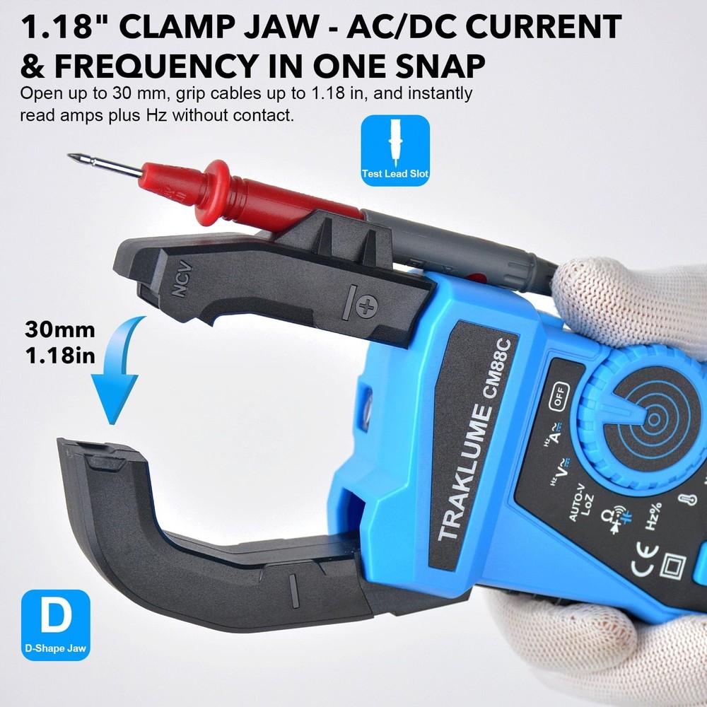 Clamp Meter Multimeter 6000 Counts Amp Meter Clamp AC/DC Current & Voltage Am...