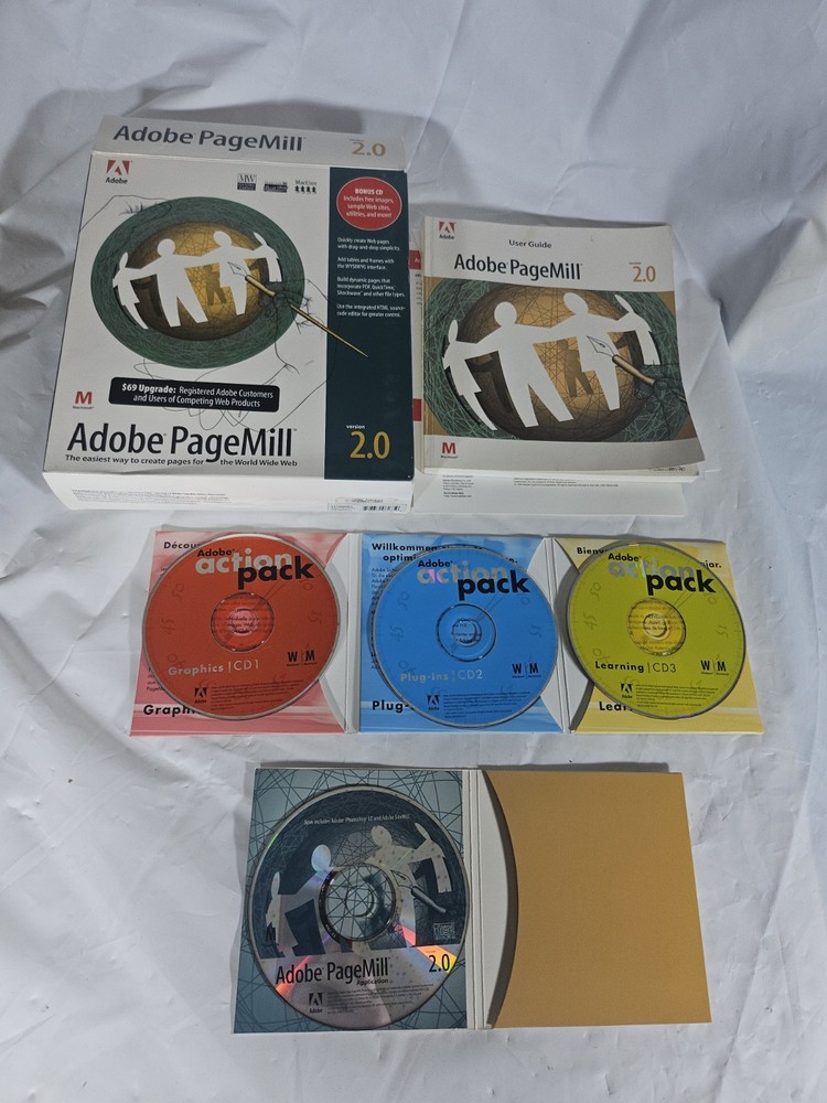 Adobe Pagemill 2.0 MAC Apple Vintage PC Software Web Design Web Page Maker 🔥