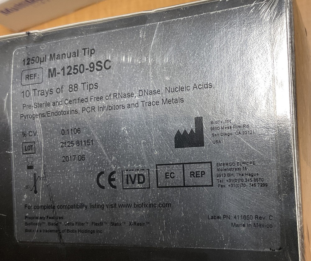 Biotix 1250uL Tips #M-1250-9SC, 880 tips