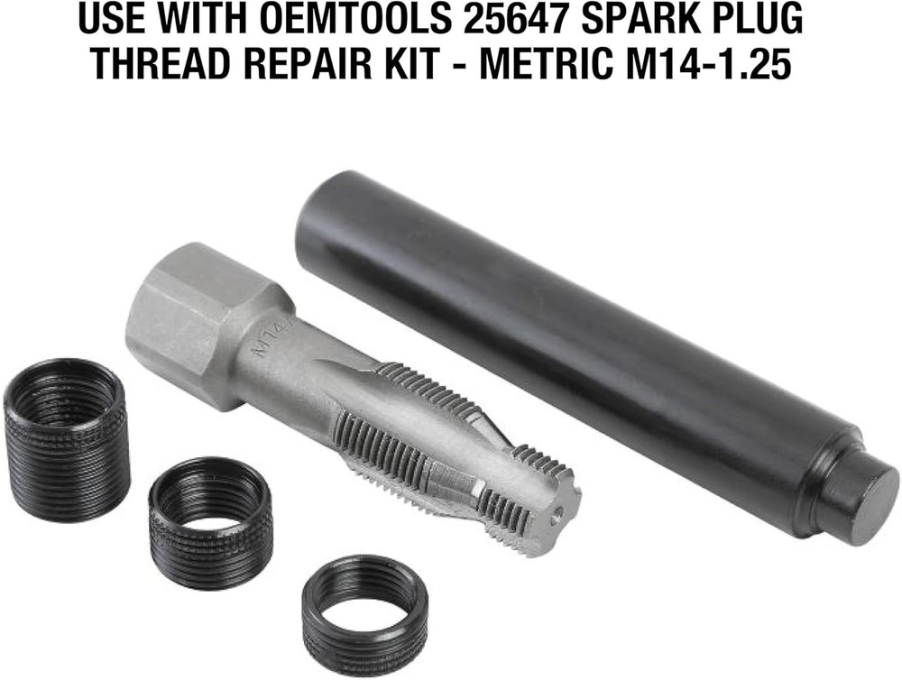 OEMTOOLS 25648 Fix-A-Thread Spark Plug Saver Inserts, Metric, M14 - 1.25, Socket