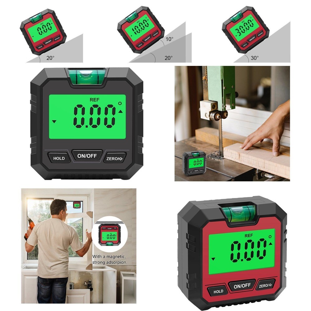 360° Magnetic Angle Finder Tool – Digital Level Protractor LCD Box