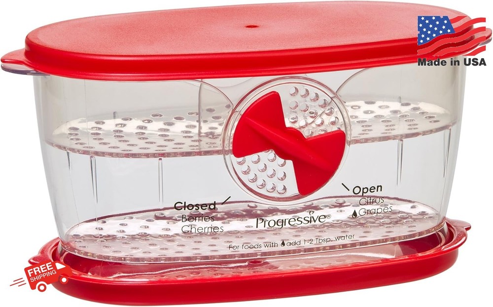 Progressive Berry Keeper Red 1 Pint Stackable Fruit Storage Container