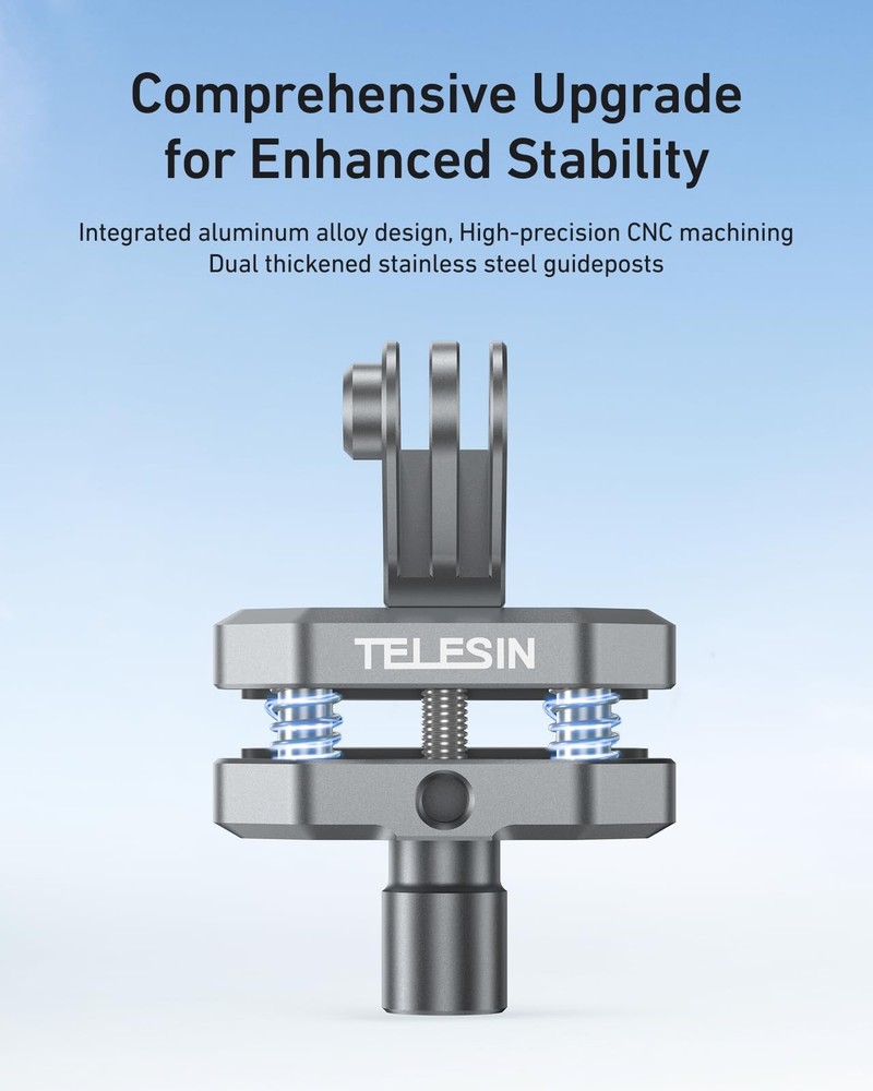 Motorcycle Windshield Clip Camera Mount, Quick Release Compact, Black