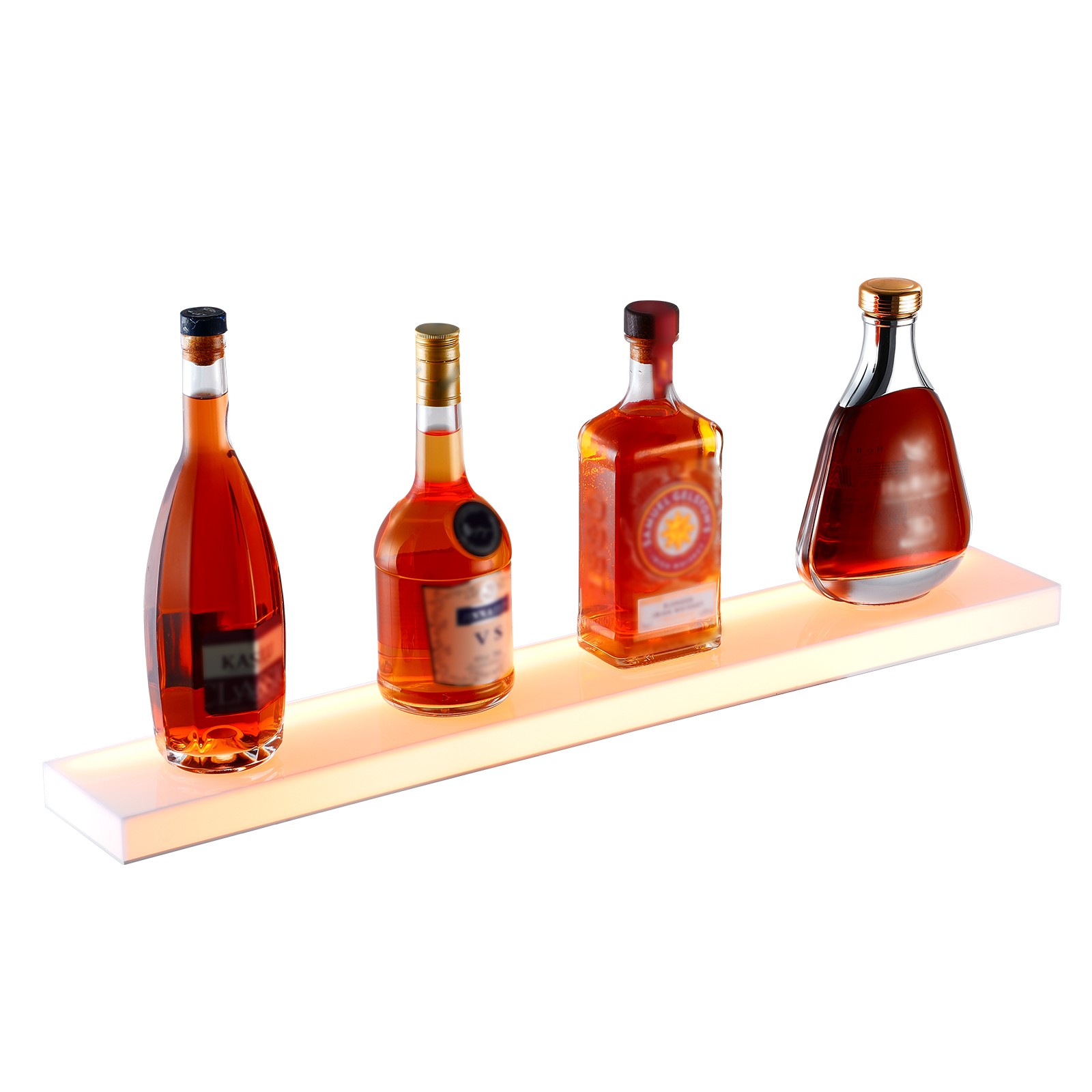 VEVOR Wall Mounted LED Lighted Liquor Bottle Display Home Bar Shelf 30" 1-Step