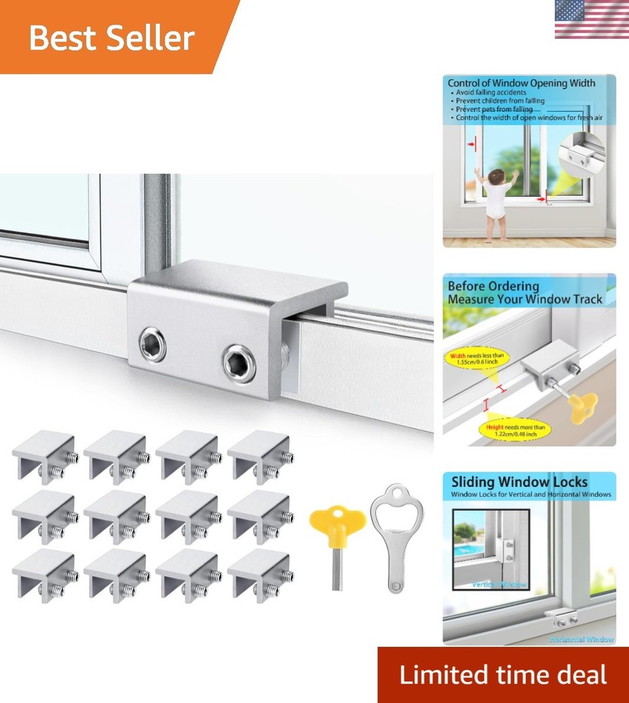 12 Pack Sliding Window Locks with Key – Safety & Security Solution