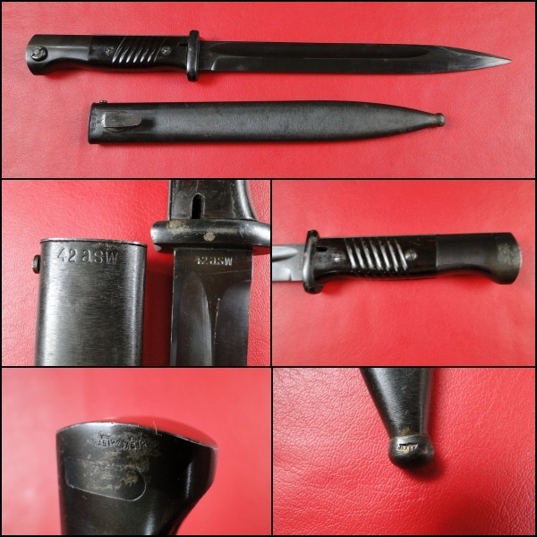 Excellent Original WWII German K98k Bayonet Horster 1942. (SMA3513)