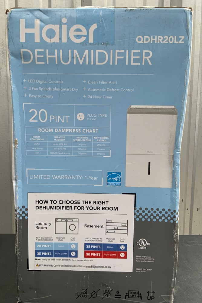 🍏 Haier 20 Pint Dehumidifier