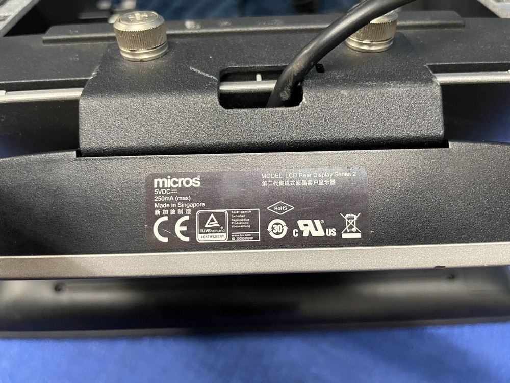 Micros POS Touchscreen Display with Stand, Adapter, & LCD Rear Display Series 2