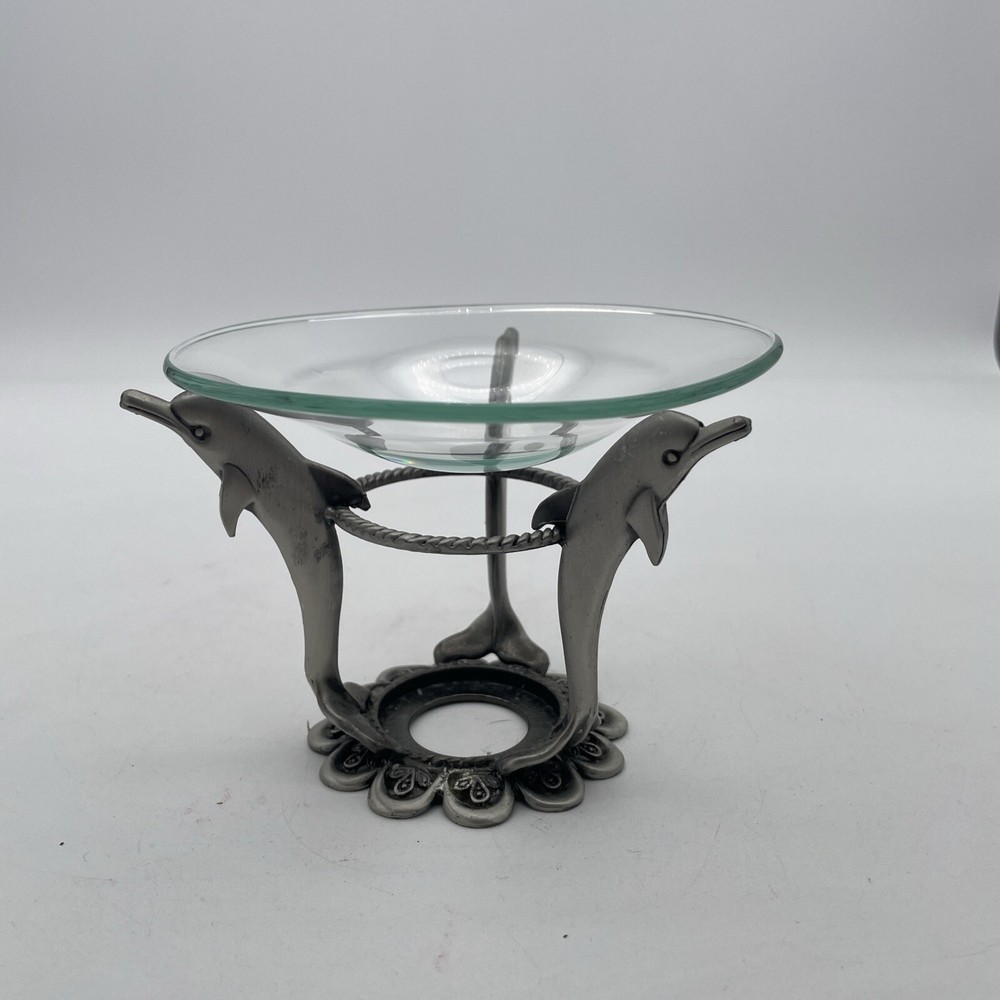 Vintage Pewter Incense Burner-Dolphins