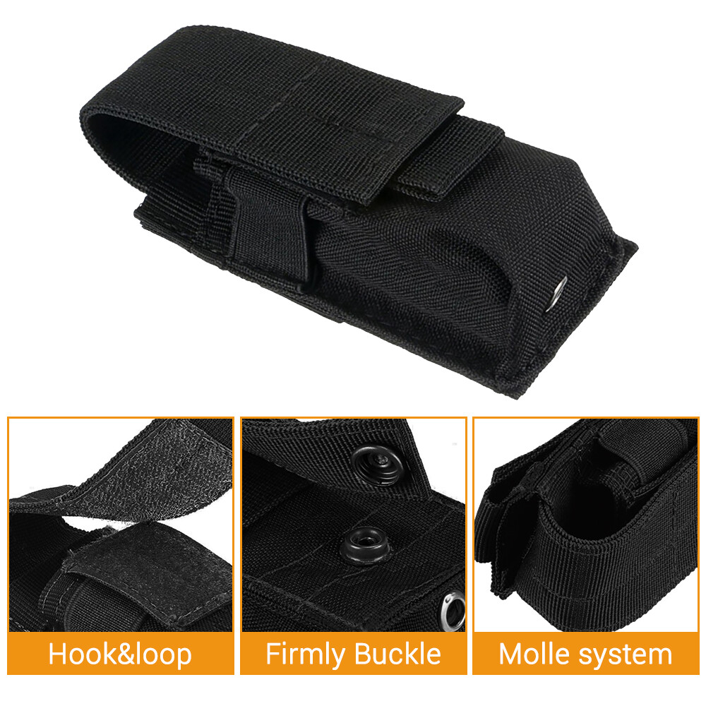 Tactical Flashlight Holster Molle Adjustable Pepper Spray Pouch Holder Tools Bag