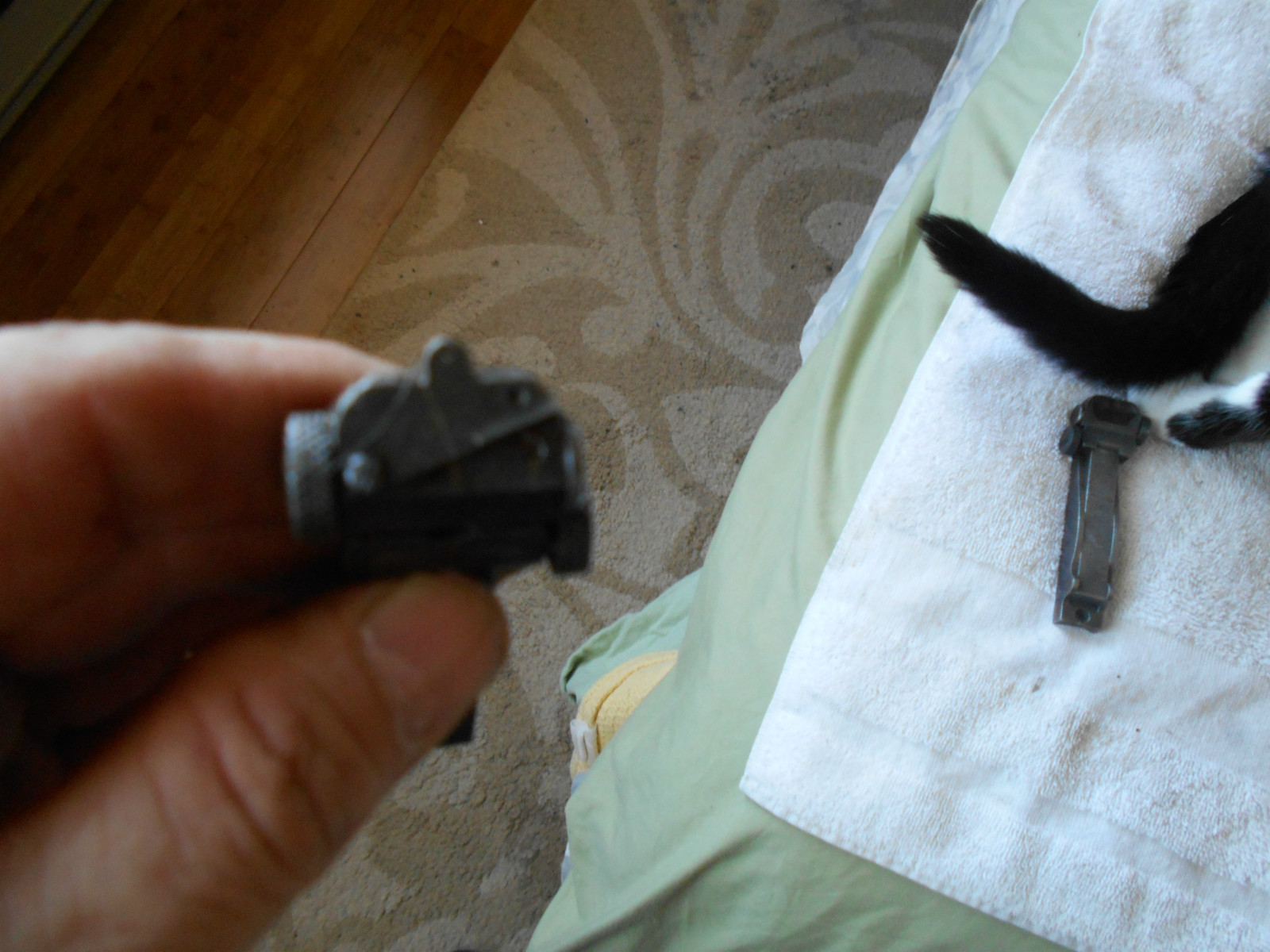 original 1898 krag rifle 1896 1894 parts rear sight w traverse & peep sight 1902