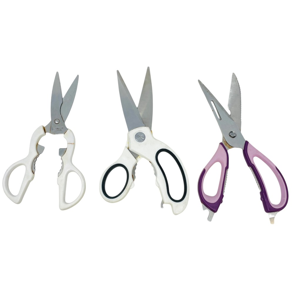 3 Pcs Assorted Kitchen Shears Stainless Steel, Multipurpose Scissors