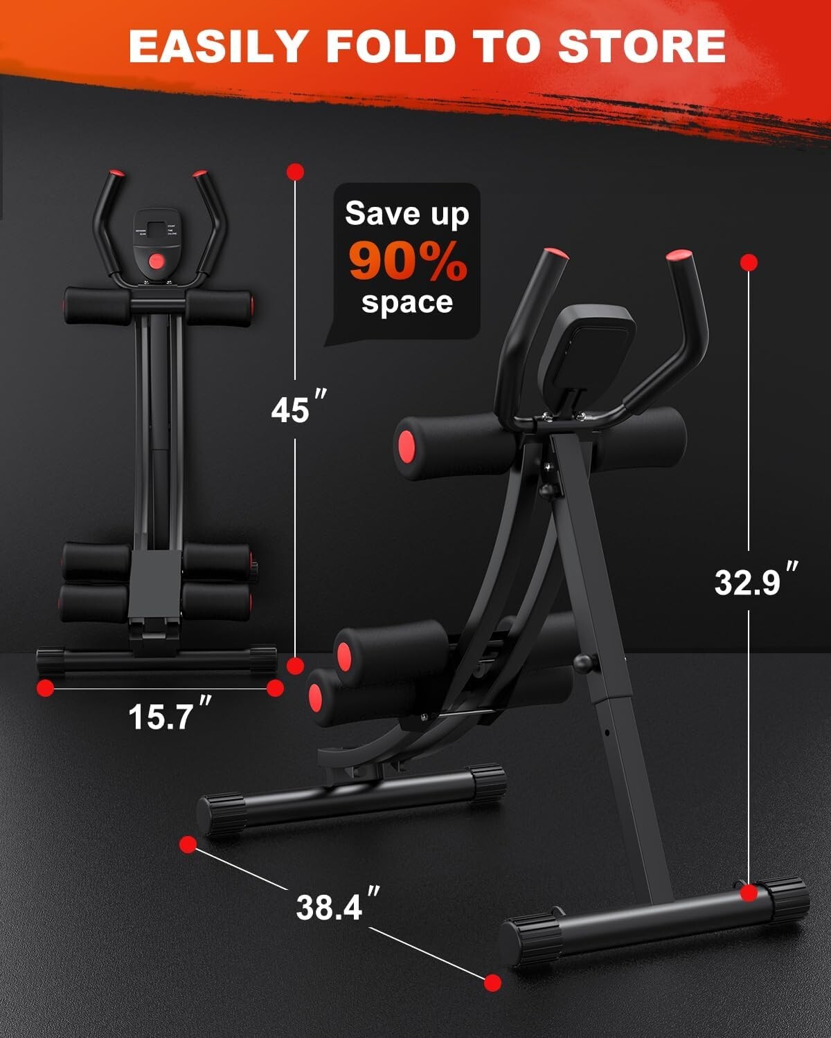 Pre-Owned Ab Workout Equipment Ab Machine Abdominal Foldable Waist Trainer Gym