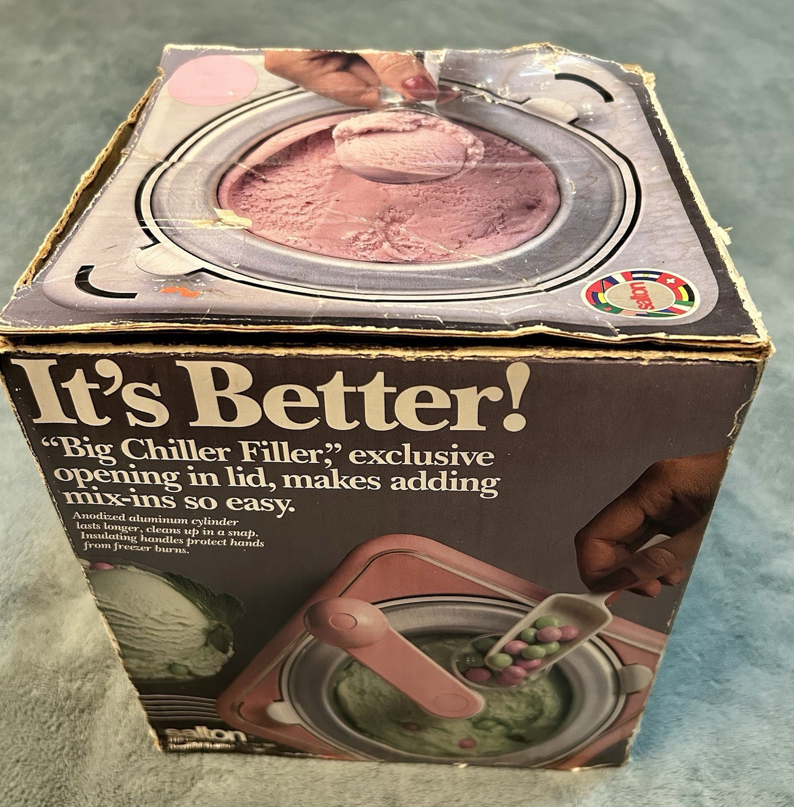 1987 Vintage Big Chill Salton ICM-1 Ice Cream Maker Hand Crank Churned Homemade