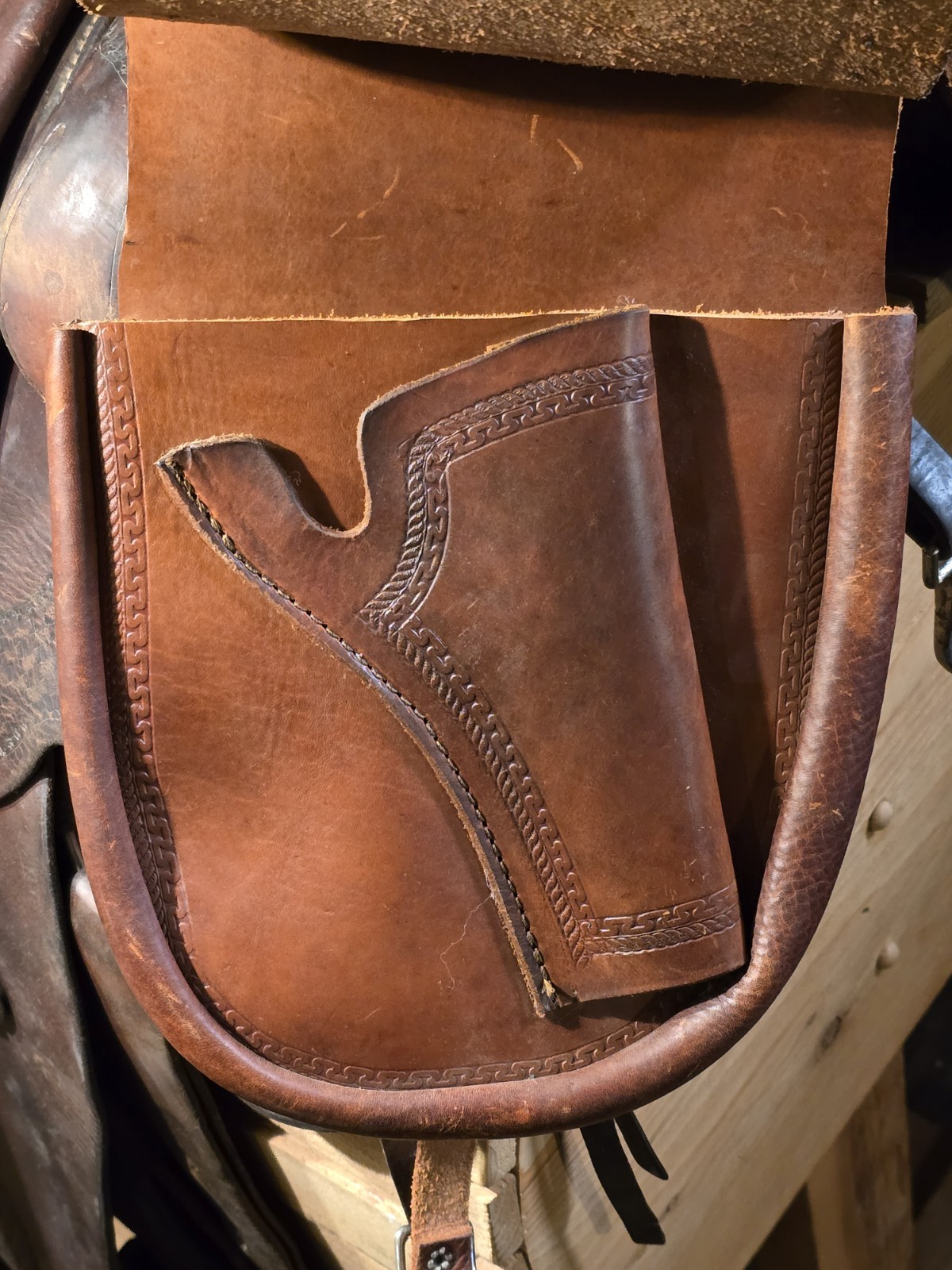 Vintage Cantle Saddle Bags With Sterling Accents Adjustable