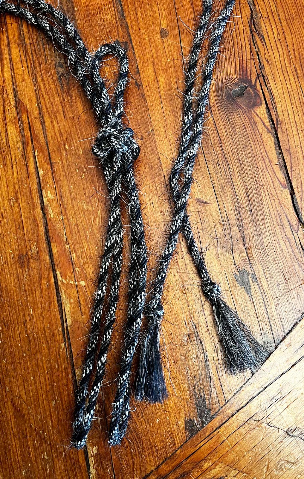 1/4" Tri-Colored MANE HAIR FIADOR 16Ft. Long By RUIZ Cowboy Vaquero #1