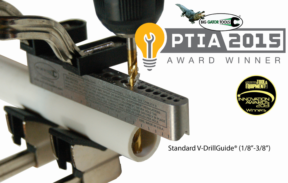 drill bit guide tool: comparable to a portable drill press -no bushings required