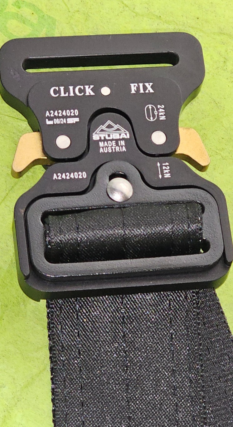 Stubai Click Fix 2.0 Aluminum Buckles - Durable Black Anodized Non-Adjustable