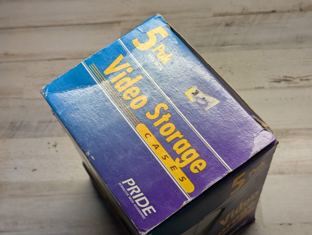 PRIDE VHS Beta Video Storage Cases 5-Pak Clear Plastic Hard Shell NEW Box