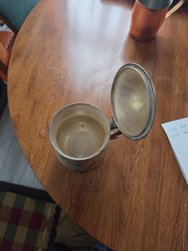 Kent's Silversmiths silverplate 5.5" beer stein good condition