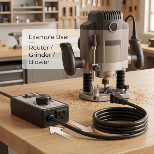 Variable Speed Controller for Router Fan Electric Motor - AC 120V, 15A,