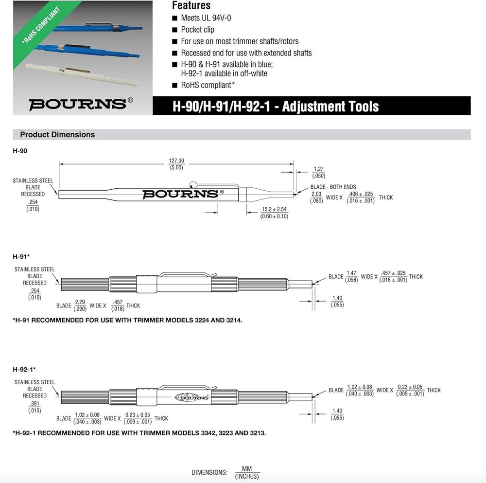 Potentiometer Tools & Hardware Adjust. Tool (Pack of 2)