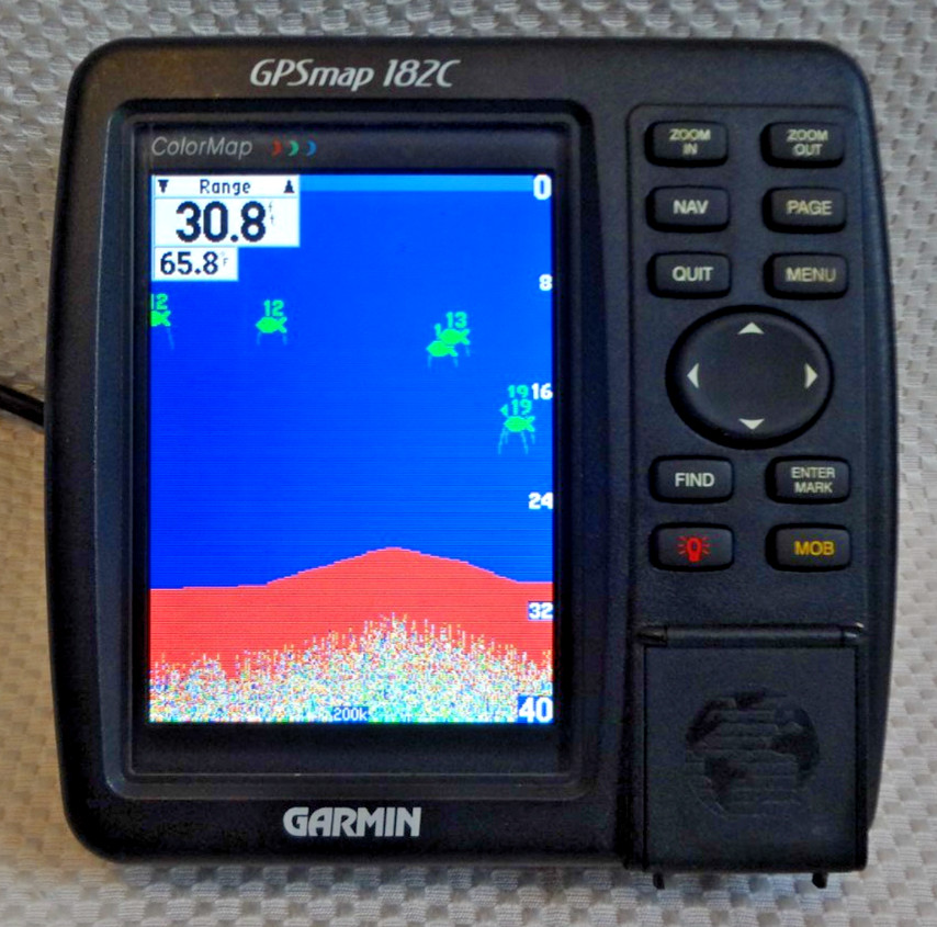 GARMIN GPSMAP 182C MARINE CHART PLOTTER FISHFINDER GPS UNIT w/ KNOBS & COVER