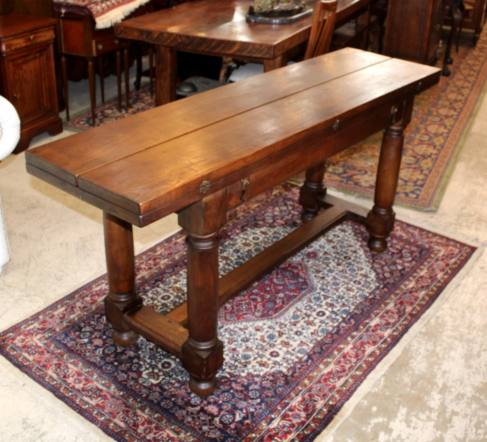 French Antique  Oak Folding Dining Table / Trestle Table / Sofa Table