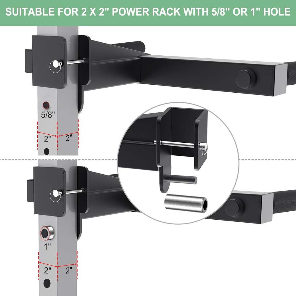 Squat Rack Attachment, Y-Shaped Dip Bar Attachment, Nordic Hamstring Curl Attach