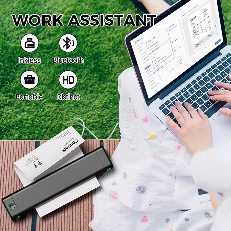 Phomemo M08F Portable A4 Printer Thermal Printer Bluetooth Inkless Printer US