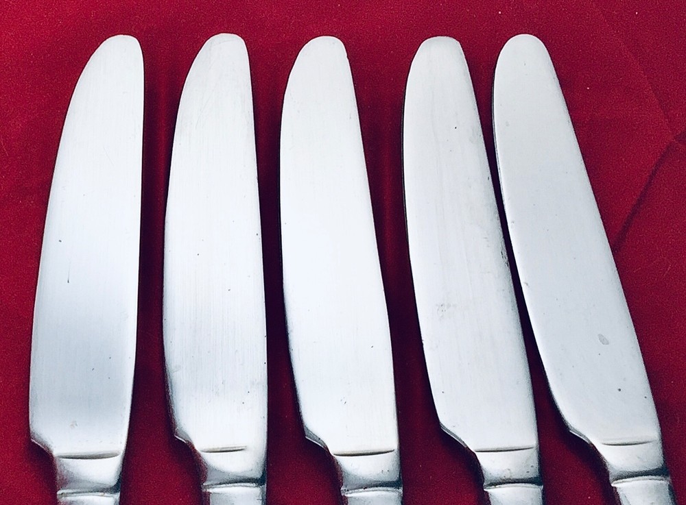 5 PFALTZGRAFF LEGACY SOLID DINNER KNIVES 8 7/8”GLOSSY STAINLESS FLATWARE RETIRED