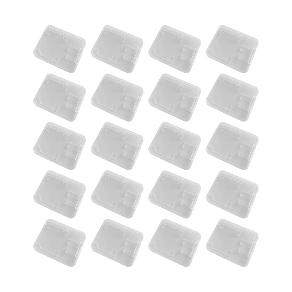 HYMAOME 20pcs Micro SD Card Storage Case Clear Plastic Small, Clear,
