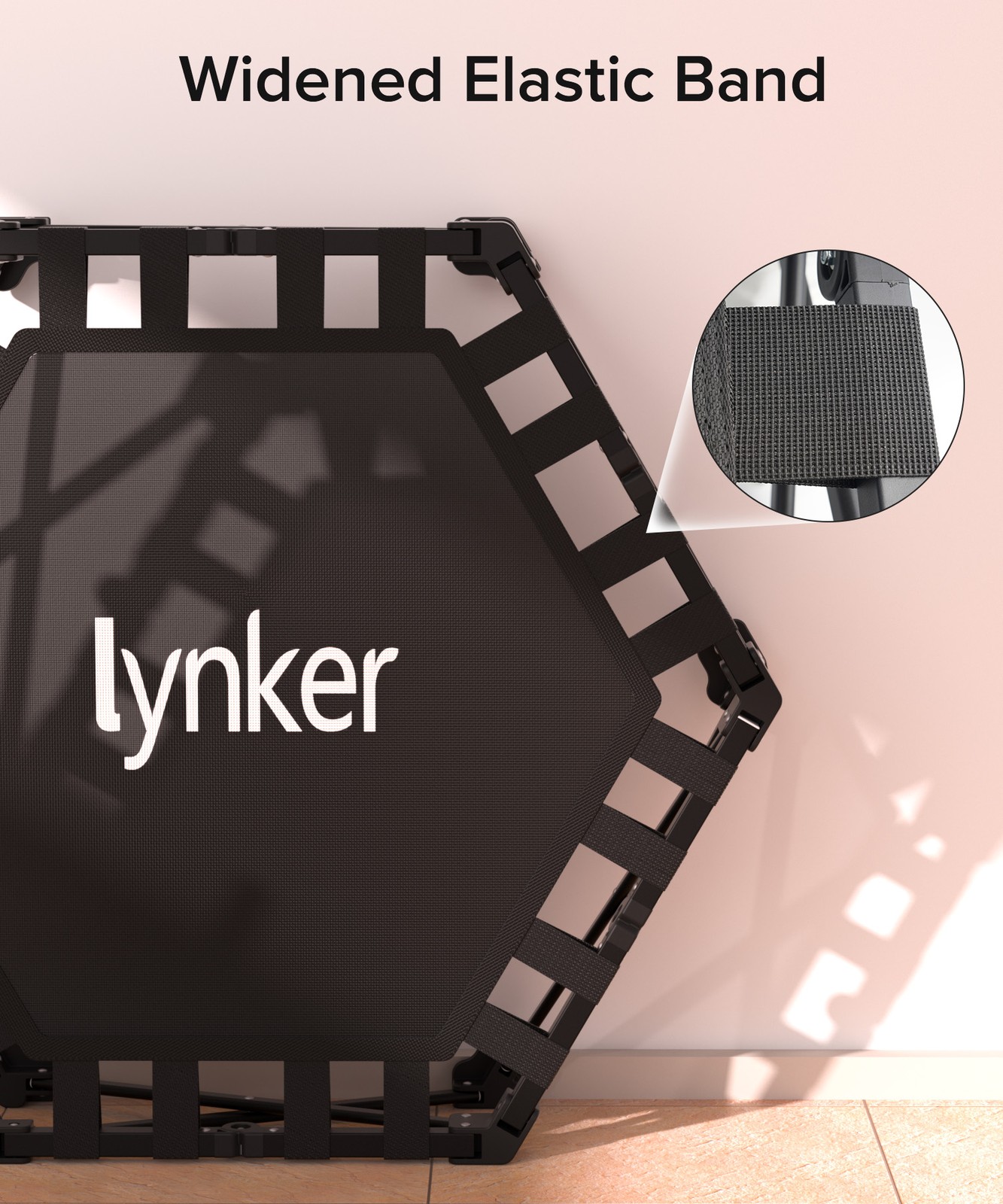 40" Heavy-Duty Mini Trampoline, 330LBS Foldable Rebounder with Handle Bar Set