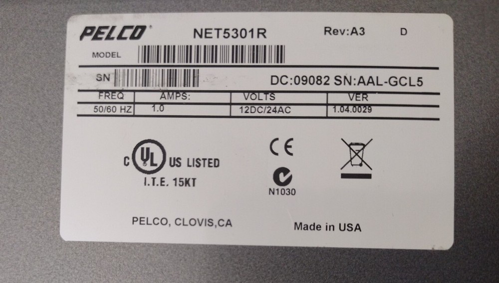 Pelco Video Stream Decoder Module NET5301R Used item in good condition..