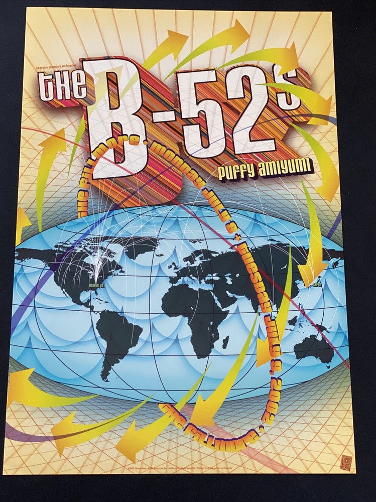 The B-52’s Original Concert Poster San Francisco Fillmore 2002