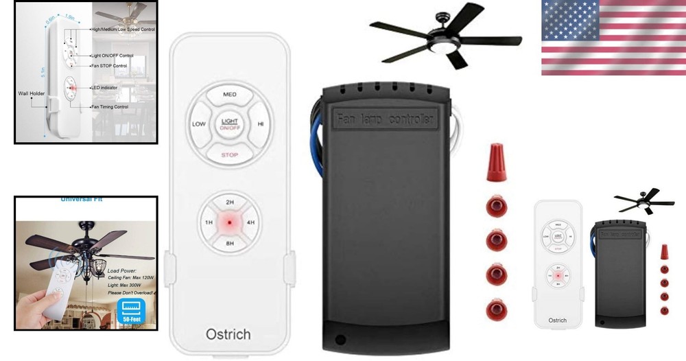 Timing Wireless Remote Control for Ceiling Fans - Universal Fit & Easy Operation